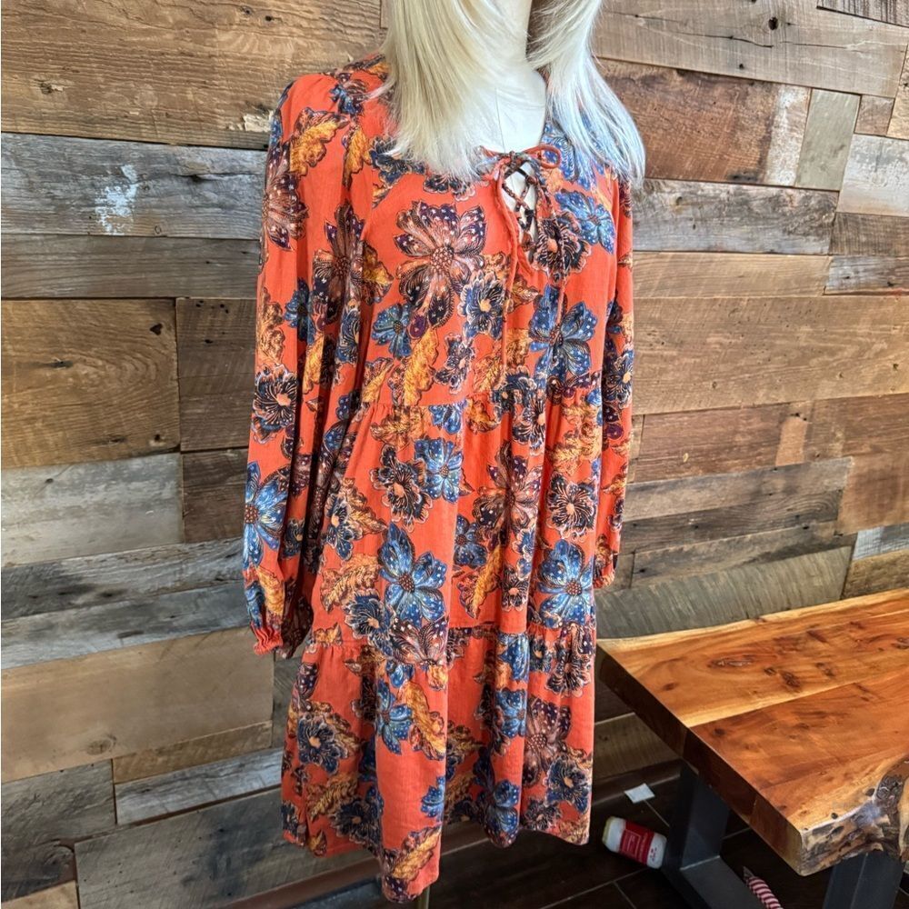 🍂 Old Navy Floral Tiered Peasant Mini Dress | Size S